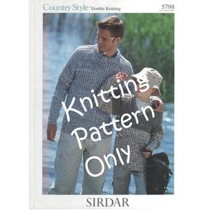 New Sirdar 5798 Country Style DK Mens Child Pullover Sweater Knitting Pattern
